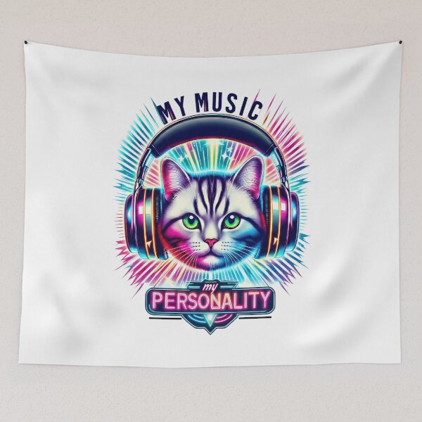 Item preview, Cat American Shorthair in  Headphones - World Music Day designed and sold by Art-Arcade6.