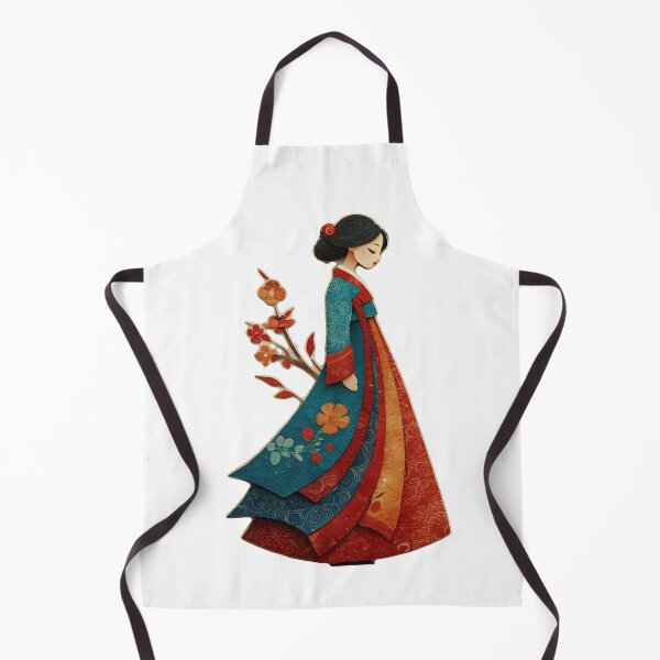 Item preview, Elegant Korean Woman in Traditional Hanbok Dress designed and sold by colorful-white.