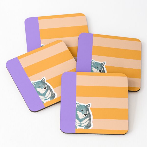 Item preview, 80's vibes colors (orange, purple) with blue Shiba Inu designed and sold by ShibaCruise-On.