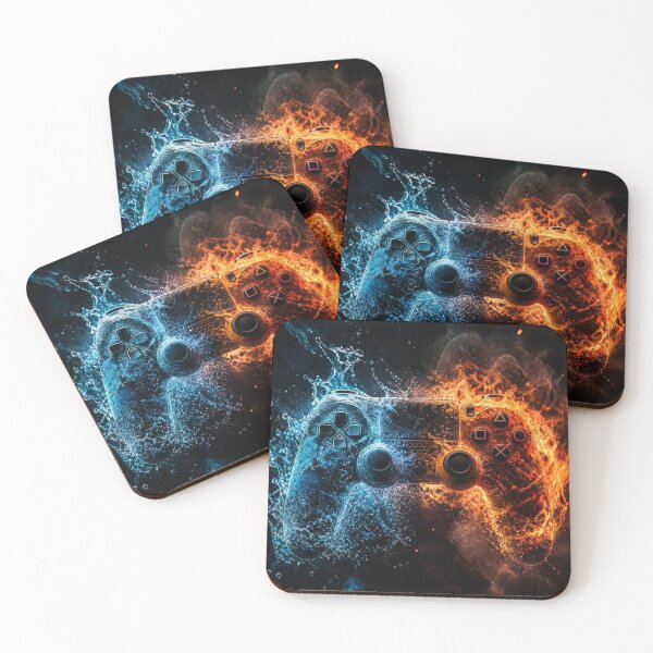 Item preview, Hyper Realistic Fire and Water Playstation Controller Art designed and sold by AgnesB77.
