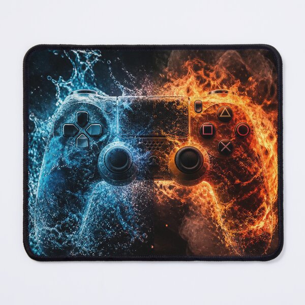 Item preview, Hyper Realistic Fire and Water Playstation Controller Art designed and sold by AgnesB77.