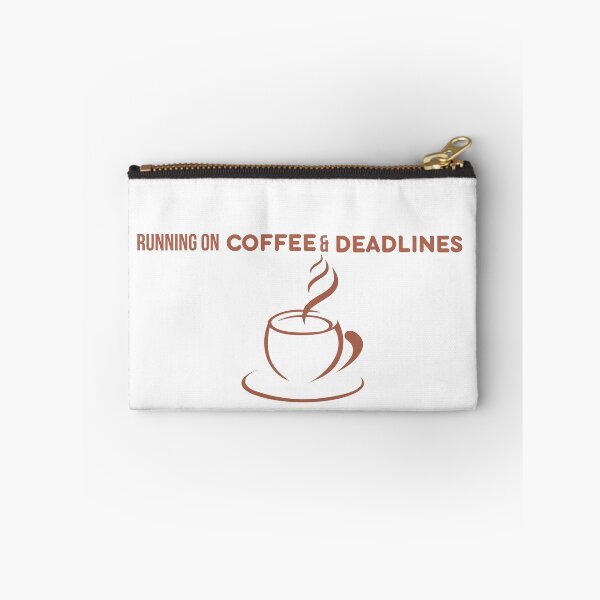 Item preview, Running on Coffee and Deadlines Funny Student & Office Humor designed and sold by ConsolAssoc Creative Studio.
