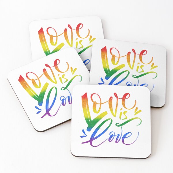 Item preview, Love Is Love Rainbow Glitter Calligraphy Typography designed and sold by SolutionsArt.