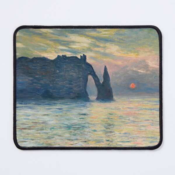 Item preview, Monet Étretat Cliff Sunset Impressionist Seascape Wall Art designed and sold by TheSoulOfArt.