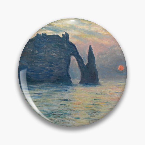 Item preview, Monet Étretat Cliff Sunset Impressionist Seascape Wall Art designed and sold by TheSoulOfArt.