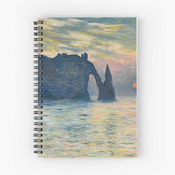 Item preview, Monet Étretat Cliff Sunset Impressionist Seascape Wall Art designed and sold by TheSoulOfArt.