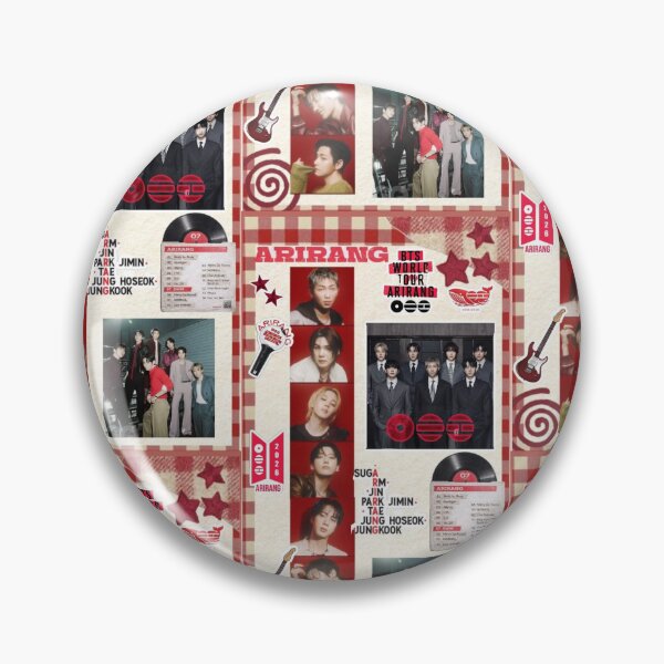 Item preview, BTS Arirang Collage | Vintage Red Kpop Aesthetic Poster designed and sold by KryaArts27.