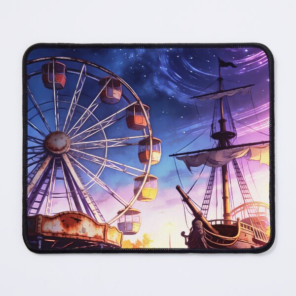 Item preview, Psychedelic Cosmic Ferris Wheel Abandoned Amusement Park Art designed and sold by Hen-C-Art.