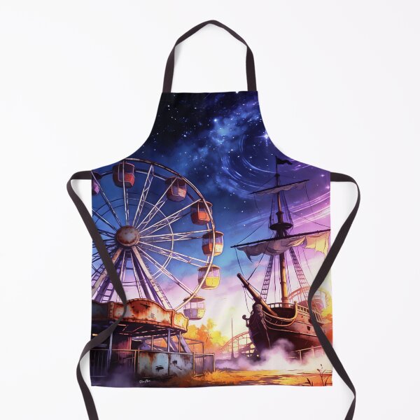 Item preview, Psychedelic Cosmic Ferris Wheel Abandoned Amusement Park Art designed and sold by Hen-C-Art.