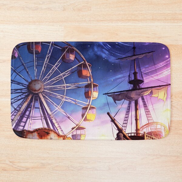 Item preview, Psychedelic Cosmic Ferris Wheel Abandoned Amusement Park Art designed and sold by Hen-C-Art.