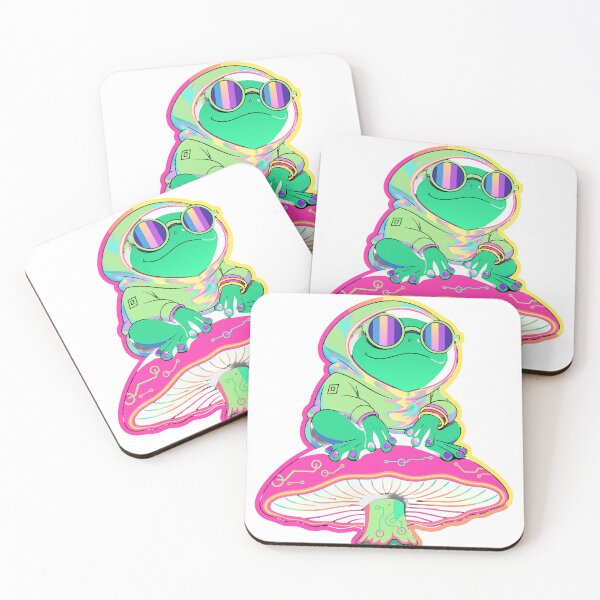Item preview, Kawaii Cyber Frog Neon Sticker designed and sold by inkfusionhub99.