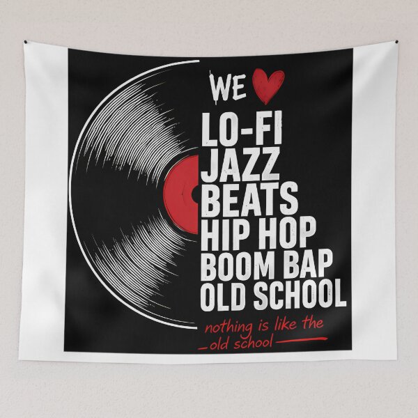Item preview, Copy of WE LOVE LO-FI 4 – Old School Hip Hop Jazz Beats Streetwear Design designed and sold by Salimgor Hangaround Music.