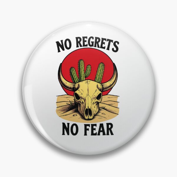 Item preview, No Regrets No Fear Bull Skull Desert Cactus Western Art     designed and sold by M.Store.
