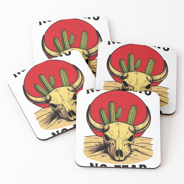 Item preview, No Regrets No Fear Bull Skull Desert Cactus Western Art     designed and sold by M.Store.