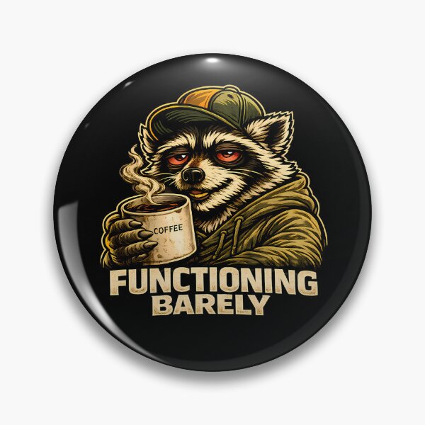Item preview, Functioning Barely Raccoon Coffee Shirt, Burnout Meme Hoodie, Tired Trash Panda Graphic Tee, Caffeine Chaos Streetwear designed and sold by clockedoutwearshop.