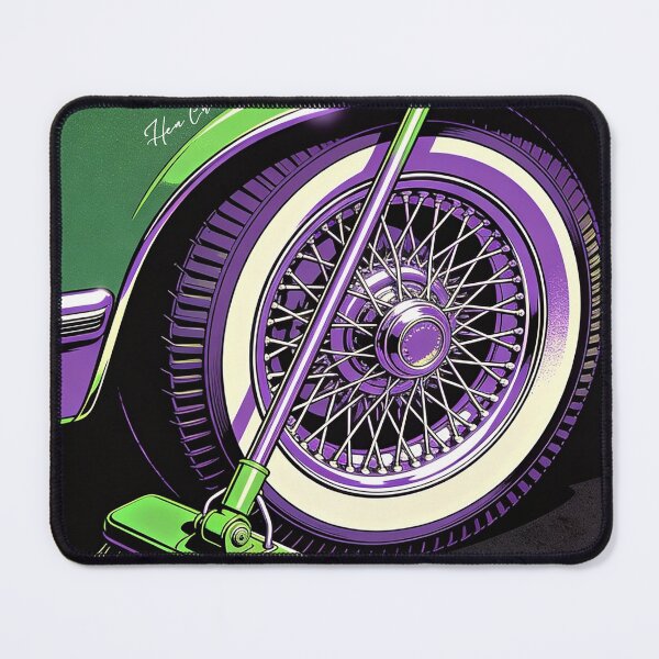 Item preview, Retro Vintage Lowrider Car Green and Purple Pop Art Illustration designed and sold by Hen-C-Art.
