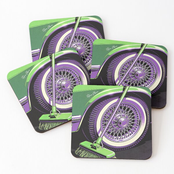 Item preview, Retro Vintage Lowrider Car Green and Purple Pop Art Illustration designed and sold by Hen-C-Art.