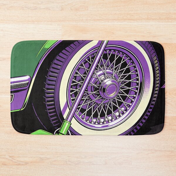 Item preview, Retro Vintage Lowrider Car Green and Purple Pop Art Illustration designed and sold by Hen-C-Art.