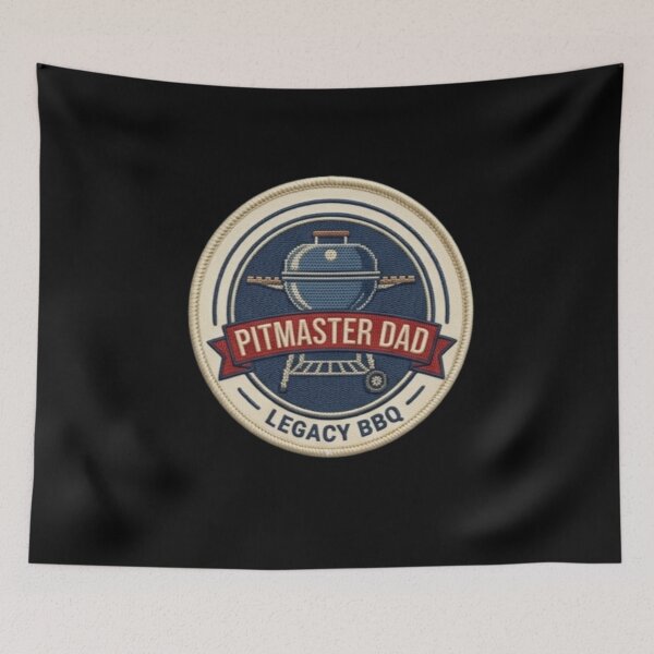 Item preview, Pitmaster Dad Legacy BBQ Embroidered Patch  designed and sold by KelliesGrafix.