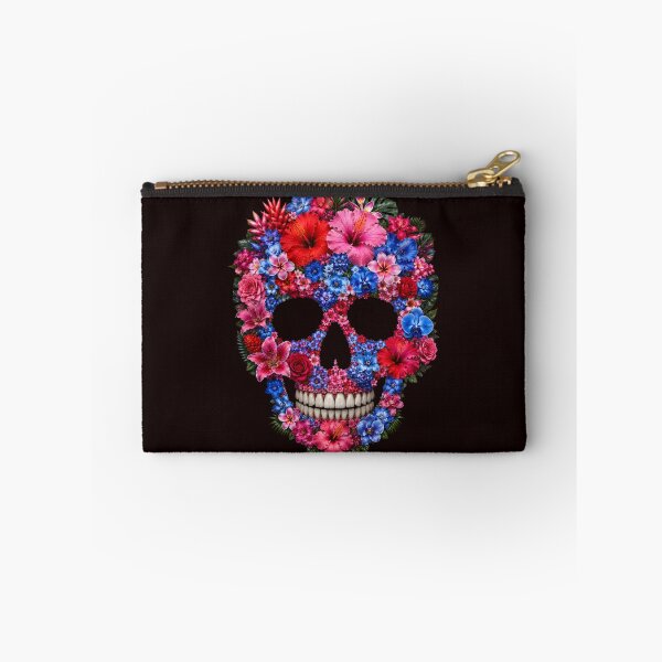 Item preview, Pink & Blue Flower skull designed and sold by DuffWebTShirts.