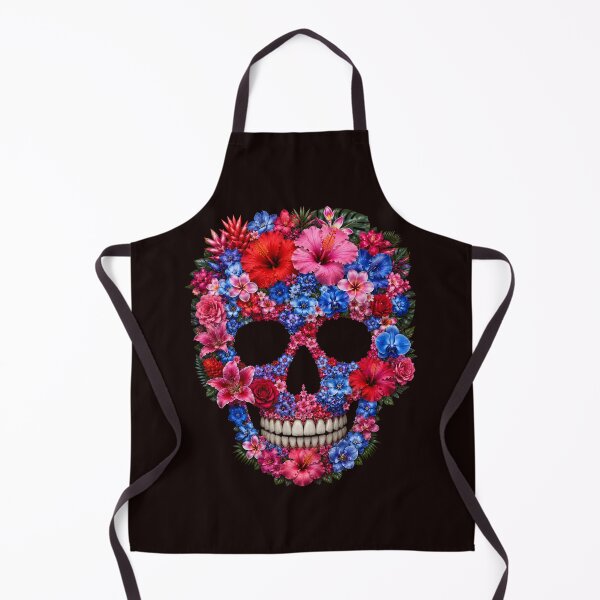 Item preview, Pink & Blue Flower skull designed and sold by DuffWebTShirts.