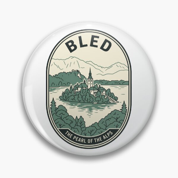 Item preview, Lake Bled Slovenia Alpine Island Travel Badge designed and sold by k3rstman1.