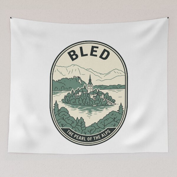 Item preview, Lake Bled Slovenia Alpine Island Travel Badge designed and sold by k3rstman1.