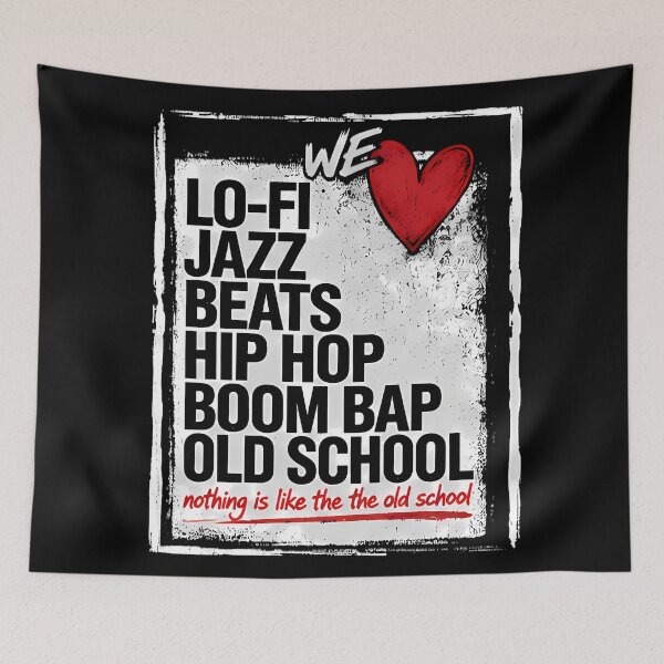 Item preview, WE LOVE LO-FI 6 – Old School Hip Hop Jazz Beats Streetwear Design designed and sold by Salimgor Hangaround Music.