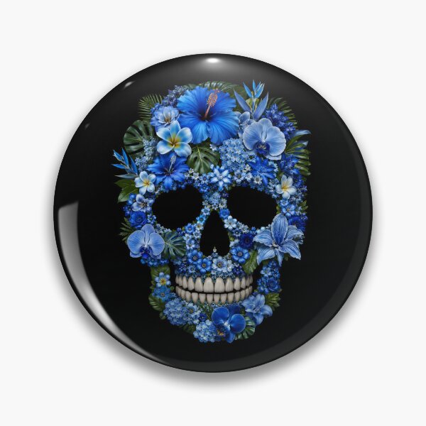 Item preview, Blue Flower skull designed and sold by DuffWebTShirts.