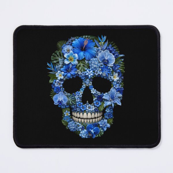 Item preview, Blue Flower skull designed and sold by DuffWebTShirts.