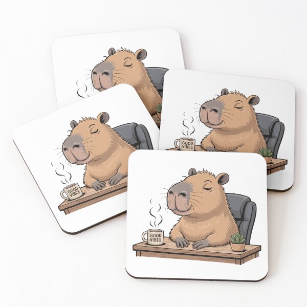 Item preview, Cute Chill Capybara Good Vibes Cartoon Art designed and sold by RedCircleArt.