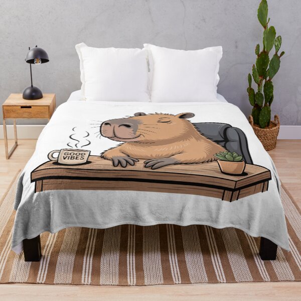 Item preview, Cute Chill Capybara Good Vibes Cartoon Art designed and sold by RedCircleArt.