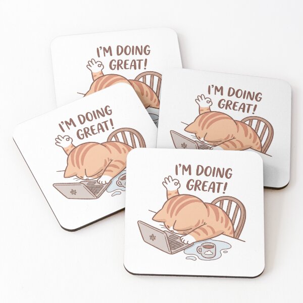 Item preview, Funny Stoner Cat Im Doing Great Sticker designed and sold by CrystalMineArts.