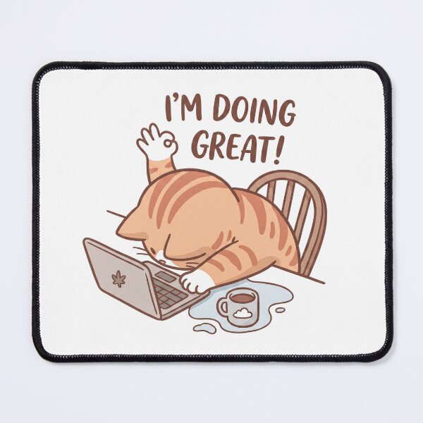 Item preview, Funny Stoner Cat Im Doing Great Sticker designed and sold by CrystalMineArts.