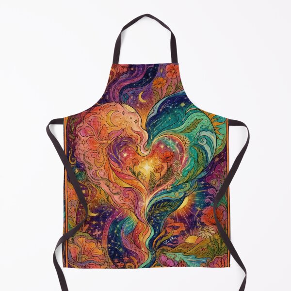 Artikelvorschau, Psychedelische kosmische Herz-Art-Nouveau-Himmlische-Boho-Illustration entworfen und verkauft von Hen-C-Art.
