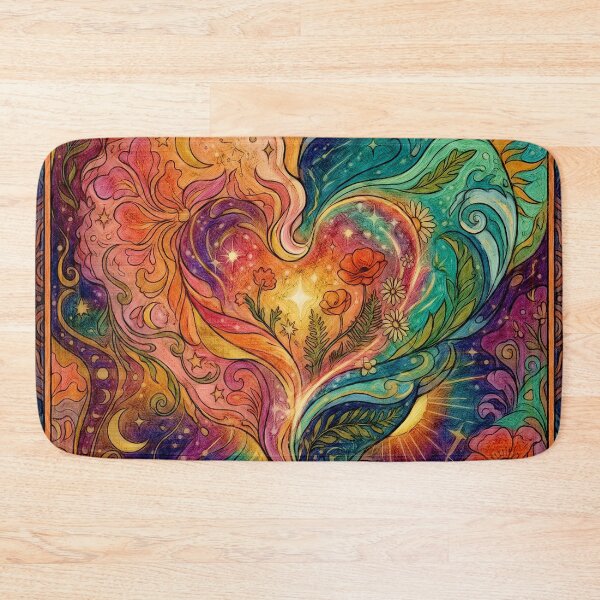 Item preview, Psychedelic Cosmic Heart Art Nouveau Celestial Boho Illustration designed and sold by Hen-C-Art.
