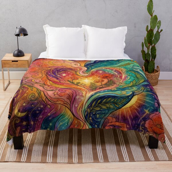 Item preview, Psychedelic Cosmic Heart Art Nouveau Celestial Boho Illustration designed and sold by Hen-C-Art.