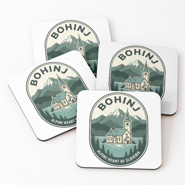 Item preview, Retro Bohinj Slovenia Alpine Lake Mountain Badge designed and sold by k3rstman1.