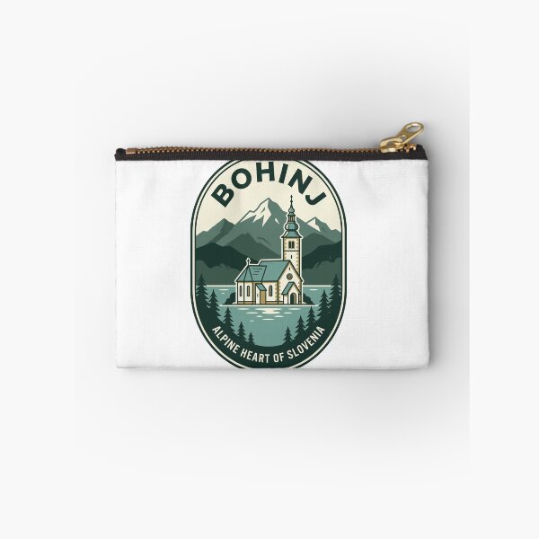 Item preview, Retro Bohinj Slovenia Alpine Lake Mountain Badge designed and sold by k3rstman1.