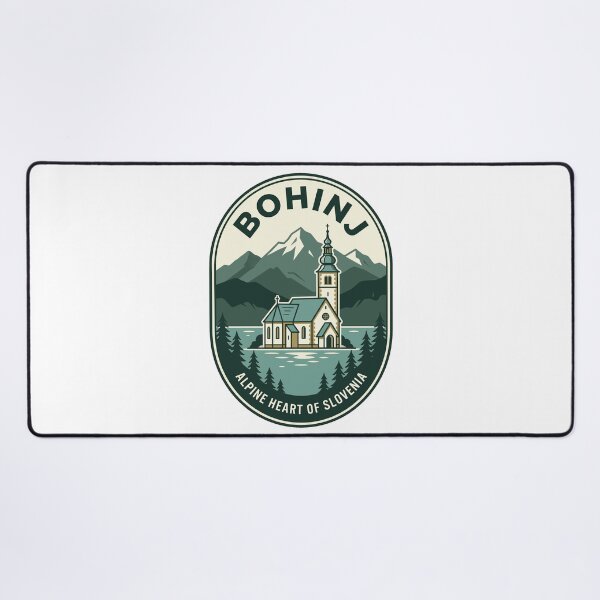 Item preview, Retro Bohinj Slovenia Alpine Lake Mountain Badge designed and sold by k3rstman1.
