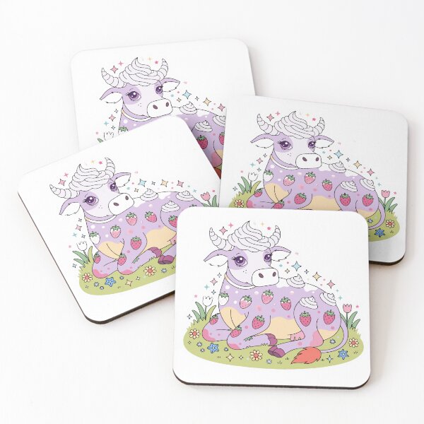 Item preview, Magical Strawberry Cow Sticker designed and sold by inkfusionhub99.