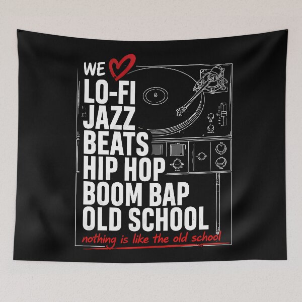 Item preview, WE LOVE LO-FI 7 – Old School Hip Hop Jazz Beats Streetwear Design designed and sold by Salimgor Hangaround Music.