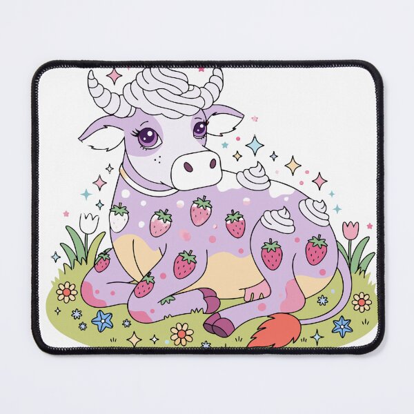 Item preview, Magical Strawberry Cow Sticker designed and sold by inkfusionhub99.