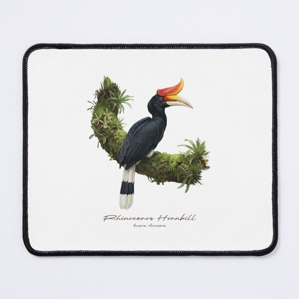 Item preview, Rhinoceros Hornbill on Mossy Branch designed and sold by Takeda-art.