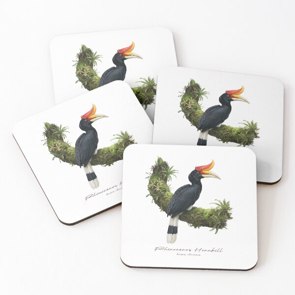 Item preview, Rhinoceros Hornbill on Mossy Branch designed and sold by Takeda-art.