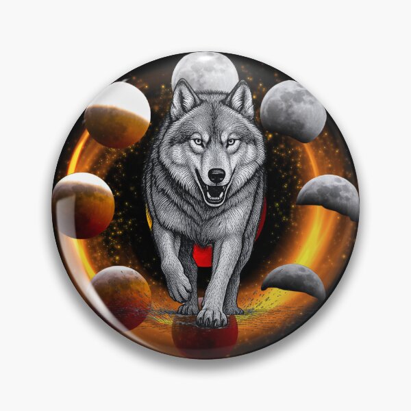 Item preview, Wolf in the moon circle designed and sold by WolnoscZycia.