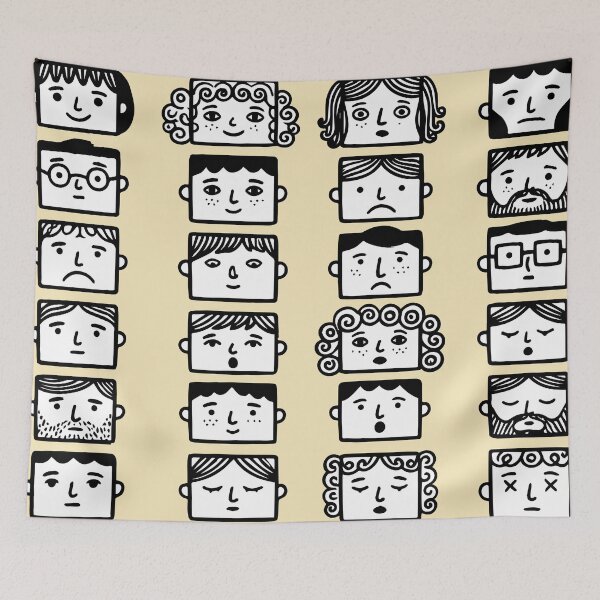 Item preview, faces in black and white designed and sold by YasminTaha.
