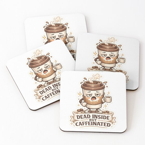 Item preview, Dead Inside But Caffeinated Funny Coffee Sticker designed and sold by naevermillion.