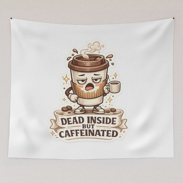 Item preview, Dead Inside But Caffeinated Funny Coffee Sticker designed and sold by naevermillion.