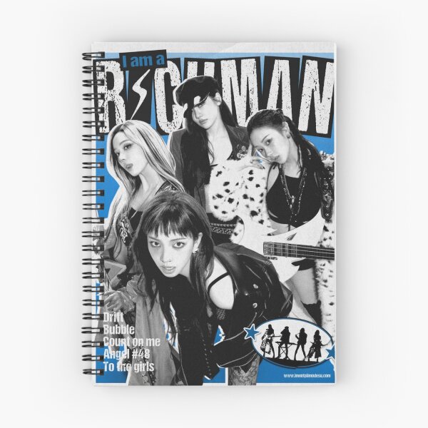 Item preview, aespa Rich Man Rock Aesthetic Collage | Blue Grunge Kpop Poster designed and sold by KryaArts27.